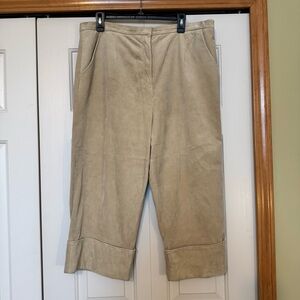 Terry Lewis Classic Luxuries Tan‎ Cropped Suede Pants
